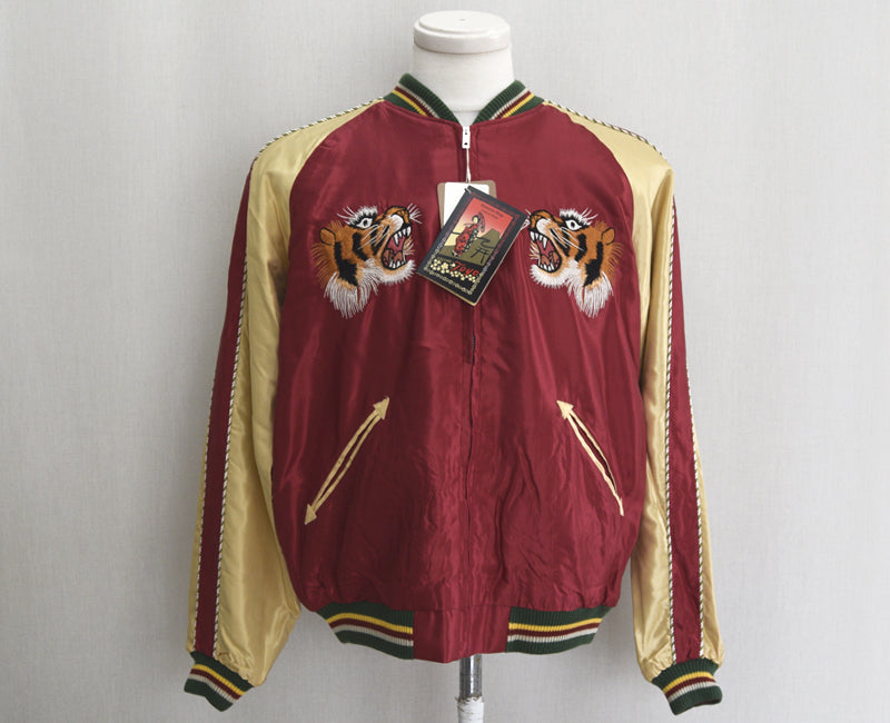 TT15790-170 : TAILOR TOYO 東洋 Mid 1950s Style Acetate Souvenir Jacket 【EAGLE × BLUE TIGER】