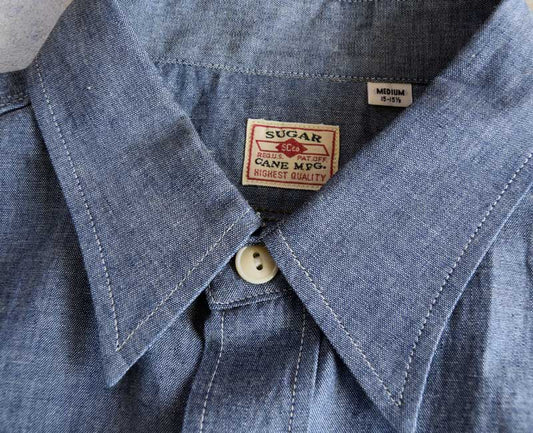 SUGAR CANE BLUE CHAMBRAY WORK SHIRT (LONG SLEEVE) Lot No. SC27850