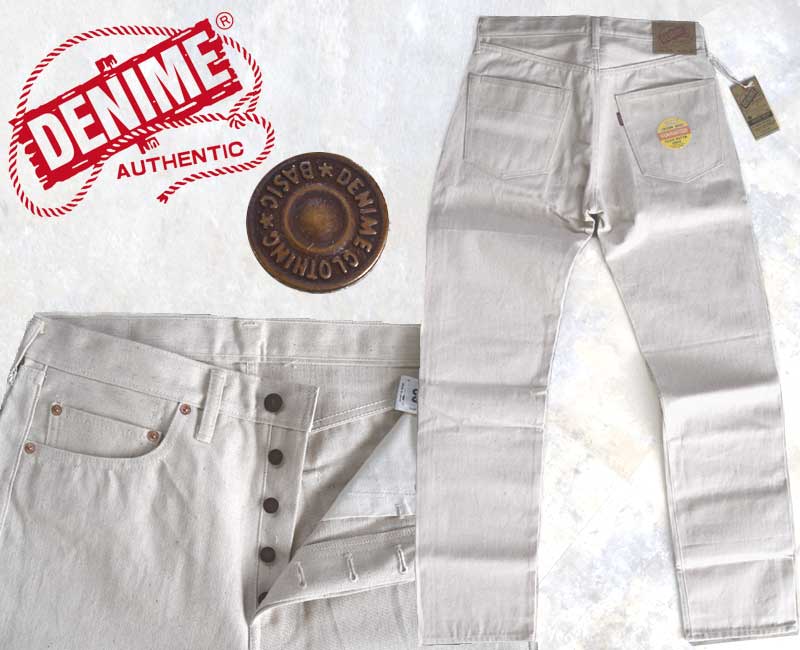 WH224-66M ：WAREHOUSEウエアハウス DENIMEドゥニーム ホワイトジーンズ Lot 224-66M (66MODEL) 【銅ボタン】