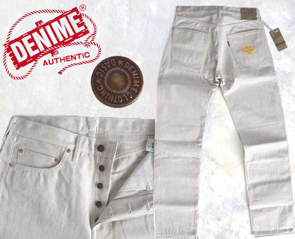 WH224-66M ：WAREHOUSEウエアハウス DENIMEドゥニーム ホワイトジーンズ Lot 224-66M (66MODEL) 【銅ボタン】