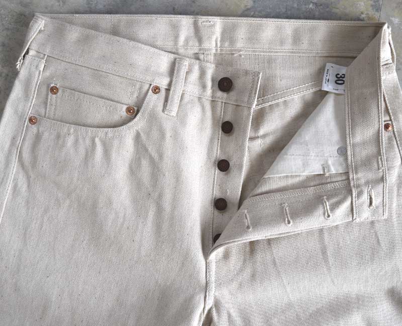WH224-66M ：WAREHOUSEウエアハウス DENIMEドゥニーム ホワイトジーンズ Lot 224-66M (66MODEL) 【銅ボタン】