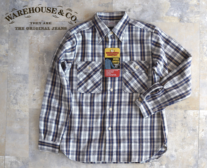 WAREHOUSE  FLANNEL SHIRTS E柄 D柄【2025 MODEL】OR1-NVY/BROWNネルシャツ Lot3104