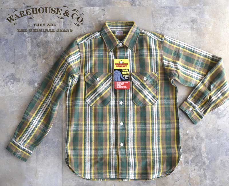 WAREHOUSE  FLANNEL SHIRTS E柄 D柄【2025 MODEL】OR1-NVY/BROWNネルシャツ Lot3104