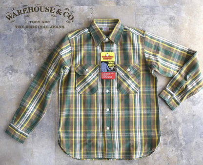 WAREHOUSE  FLANNEL SHIRTS E柄 D柄【2025 MODEL】OR1-NVY/BROWNネルシャツ Lot3104