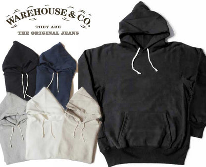 WAREHOUSE SWEATSHIRT Hoodie lot 484 Plain/Reverse Weave