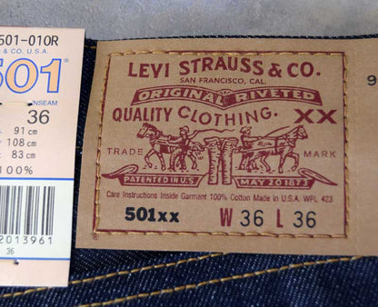 LEVI'S 501 xx REGULAR FIT STRAIGHT/501-01OR / Dead stock / Rigid