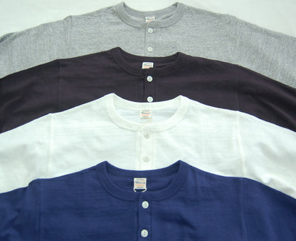 WAREHOUSE & CO. Lot 5907 ヘンリーネック ロングスリーブTシャツ 12番ムラ糸天竺 “シャドウボーダー”
