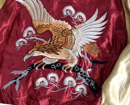 TT15790-170 ： TAILOR TOYO 東洋 Mid 1950s Style Acetate Souvenir Jacket 【EAGLE × BLUE TIGER】