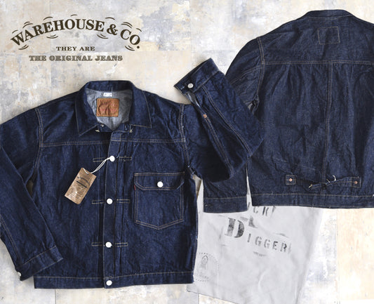 WH-DD2001-T-BACK ：WAREHOUSE Denim Jacket DD-2001(T BACK STYLE) DUCK DIGGER