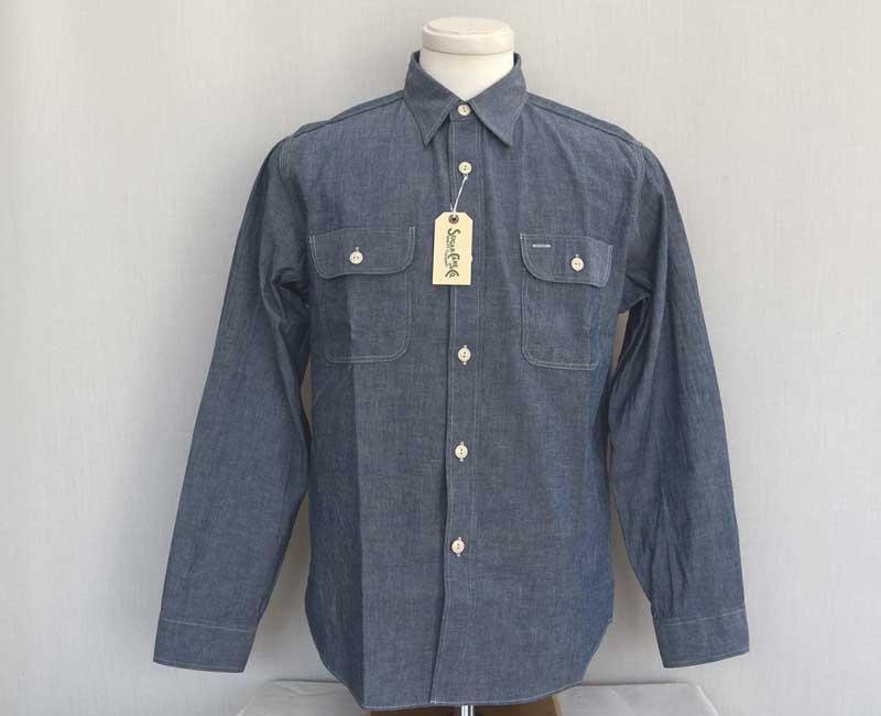 SUGAR CANE  BLUE CHAMBRAY WORK SHIRT (LONG SLEEVE) Lot No. SC27850