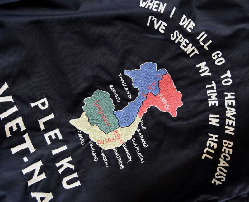 Tailor Toyo TT15892 Vietnam Jacket – Mid 1960s Style Tiger & Vietnam Map Souvenir Jacket – Cotton Twill – Made in Japan