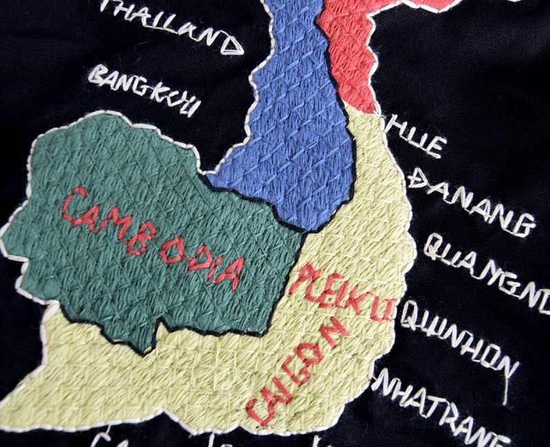 Tailor Toyo TT15892 Vietnam Jacket – Mid 1960s Style Tiger & Vietnam Map Souvenir Jacket – Cotton Twill – Made in Japan